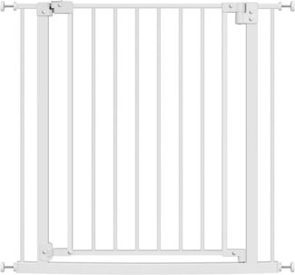Woltu Treppenschutzgitter (1 St), 75-87 cm, Auto-Close, 90° Stop, 2 Riegel