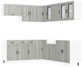 vidaXL 11-tlg. Küchenschrank-Set Porto Grau Sonoma Holzwerkstoff 3314937