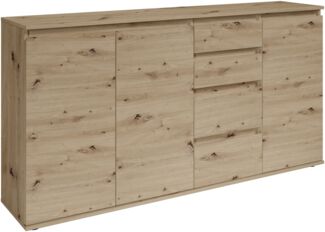 Sideboard >Brest< 3 Türen, 4 Schübe, Artisan Dekor - 160x84x35cm (BxHxT)