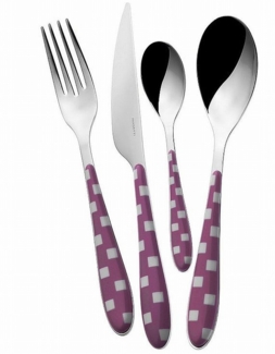 Bugatti - Besteck 24 teilig "QUADRI" lila