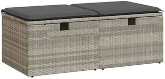 vidaXL 2-tlg. Garten-Sofagarnitur mit Kissen Hellgrau Poly Rattan 3328675