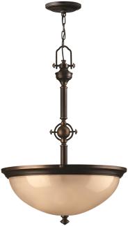 Elstead Lighting Hängeleuchte Mayflower, Eisen / Braunglas, Altbronze, 3 Lampen