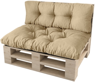 sunnypillow Palettenkissen Malmo - Set Sitzkissen 120x80x12 + Rückenkissen 120x40x15, palettenmöbel palettencouch polsterauflage