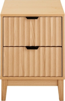 Calicosy 'BOLOGNE' Nachttisch mit 2 Schubladen H52 cm - helles Holzdekor - Helles Holz