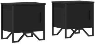 vidaXL Nachttische 2 Stk. Schwarz 40x30x40 cm Holzwerkstoff 848515