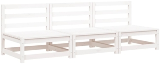 vidaXL Gartensofas ohne Armlehnen 3 Stk. Weiß 70x70x67 cm Kiefernholz 837929