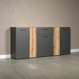 INOSIGN Kommode Estepona, Sideboard mit anpassbaren Türen mit Rillen-Optik