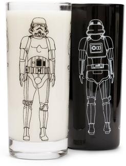 Thumbs Up Gläser-Set Original Stormtrooper - 4 Trinkgläser (2x schwarz, 2x transparent), Lizenzprodukt