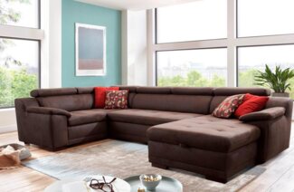 sit&more Wohnlandschaft Andiamo U-Form, mit Kopfteilverstellung, wahlweise mit Bettfunktion