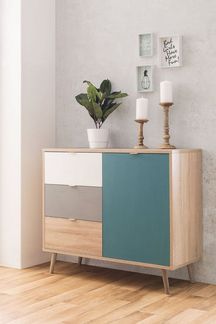 Newroom Kommode, Sideboard Sonoma Eiche Modern Highboard Anrichte Skandinavische