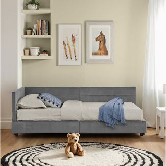 STILVORA Polsterbett 90x200 mit Matratze&Rückenlehne,Tagesbett Daybett mit Lattenrost (Kinderbett mit Lattenrost, 1-tlg, 90*200 cm, ohne Matratze), mit hoher Rückenlehne, Samtdesign