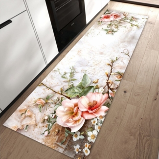 Primedeco Teppich Küchenteppich Warme Blumenarrangement PVC rutschfest abwaschbar Läufer, Rechteckig, Höhe: 3 mm, Pflegeleicht & Wasserabweisend