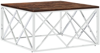 vidaXL Couchtisch Edelstahl und Altholz Massiv 349973