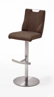 Barstuhl Giulia III - Leder Braun - Edelstahl