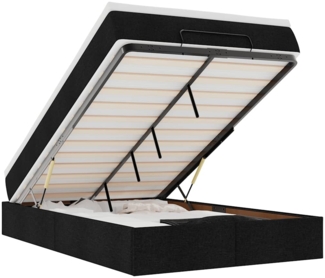 vidaXL Ottoman-Bett mit Matratze Schwarz 120x200 cm Stoff 3311101