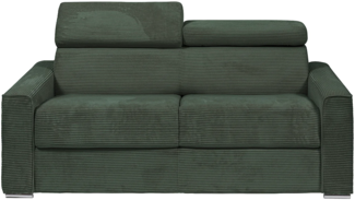 Vente-unique - Schlafsofa mit Matratze 3-Sitzer - Liegefläche 140 cm - Matratze 22 cm - Cord - Grün - VIZIR