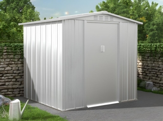 Vente-unique - Gartenhaus Gerätehaus - Stahl - Grau - 3,73 m² - LINUS