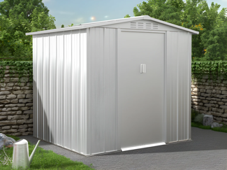 Vente-unique - Gartenhaus Gerätehaus - Stahl - Grau - 3,73 m² - LINUS