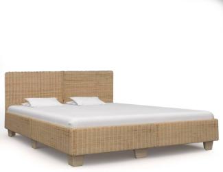 vidaXL Bettrahmen Handgewebt Echtes Rattan 180×200 cm 283090