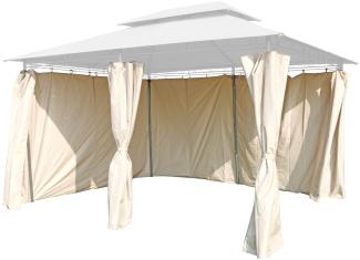 6er Seitenteile Set Pavillon 4x3m Gartenpavillon Seitenwand Sichtschutz robust beige