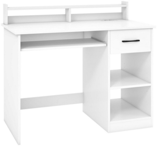 COSTWAY Schreibtisch, mit Ladestation, USB, Tastaturablage 105x55x89cm