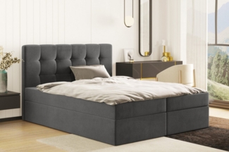 Kaiser Möbel Boxspringbett mit matratze LUDANO stoff Cosmic, Viele Größen und Farben, Bettzeug-Container