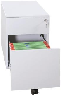 Stahl Büro Rollcontainer Bürocontainer mit Hängeregistratur Stahl-Abdeckplatte Maße: 62 x 40 x 59 cm RAL 7035 Lichtgrau 505930