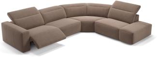 Sofanella Wohnlandschaft LENOLA Stoffgarnitur Sofalandschaft Ecksofa in Hellbraun S: 302 Breite x 109 Tiefe