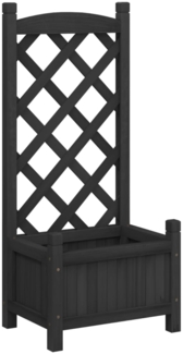 vidaXL Pflanzkübel mit Spalier Schwarz Massivholz Tanne 365484