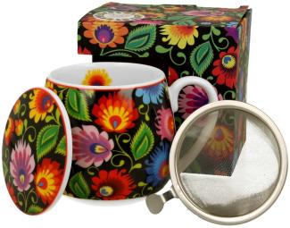 DUO ETNO Fassbecher 430 ml ETNIC mit Teesieb, New Bone China Porzellan