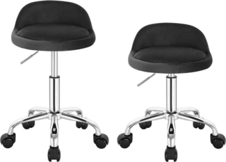Woltu Bürostuhl, 2x mit Rollen Drehhocker höhenverstellbar Sitzhöhe 43-54,5cm