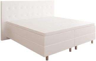 Best For You Boxspringbett Rio Barcelona Weiß 5-Zonen mit Visco Topper H3 First Class Bett in verschiedenen Größen 120x200