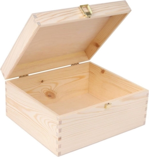 Creative Deco Holzkiste Holzkiste mit Deckel und Schloss, Erinnerungsbox