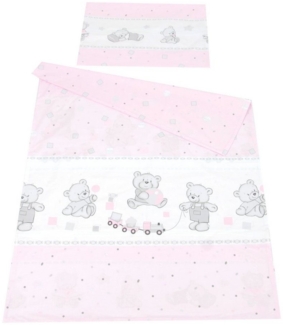 BABYLUX Kinderbettwäsche 2 Tlg. 90x120 cm Bettwäsche 71. Bär Cookie Rosa