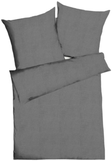 Kaeppel Uni Musselin Bettwäsche|135x200 cm + 80x80 cm| dunkelgrau