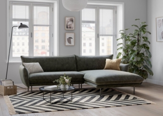 andas Ecksofa Stine L-Form, Besonderes Design durch Kissenoptik und Keder, by Morten Georgsen