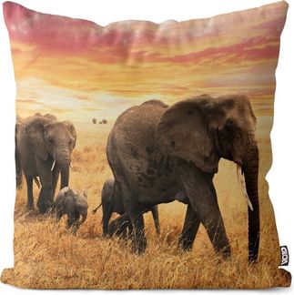 VOID Kissenbezug, (1 Stück), Elefanten Steppe Afrika Kissenbezug Elefant Afrika Safari Dschungel Z