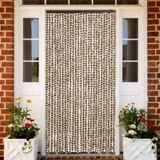 vidaXL Fliegenvorhang Beige und Braun 118x220 cm Chenille 4004888