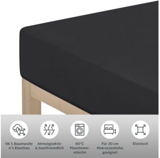 OTTO home Spannbettlaken Cremona, in den Qualitäten (Jersey: 145g/m², PREMIUM Biber: 155g/m), Jersey-Elasthan, Gummizug: rundum, (1 Stück), aus Baumwolle, Größe ab 90x200 cm