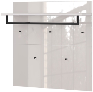 Garderobenpaneel Glarus / GW-Genova , Glas, Holzwerkstoff , Weiß , 97 x 96 x 30 cm