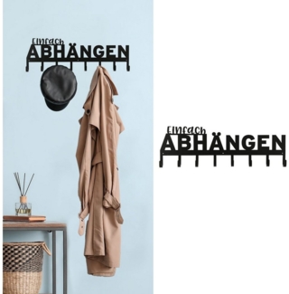 CEPEWA Garderobenleiste Garderobenleiste "Einfach Abhängen" Spruch 8 Haken