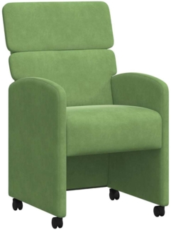 vidaXL Esszimmerstühle mit Rollen 2 pcs Hellgrün 58 x 65 x 98 cm Samt 42017878