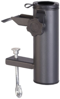 Spetebo Balkonklammer Metall Balkon Schirmhalter anthrazit - 16 x 11 cm, für Stöcke bis Ø 48 mm