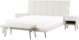 Schlafzimmer komplett Set 4-teilig weiß 160 x 200 cm BETIN