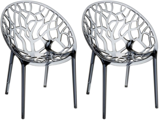 CLP 2er Set Stapelstuhl CRYSTAL Wetterbeständig,grau
