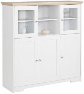 Home affaire Highboard Nanna, Vitrine in Eichen-Optik, Breite 118 cm