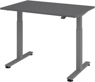 bümö elektrisch höhenverstellbarer Schreibtisch Graphit 120x80 cm, Gestell: Graphit - Büroschreibtisch höhenverstellbar elektrisch, elektrischer Bürotisch & Gaming Tisch, Stehschreibtisch, XMST-12-G-G