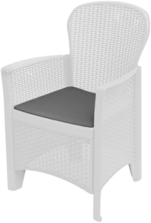 Dmora Outdoor-Stuhl Amilton, Gartensitz, Outdoor-Sessel mit Rattan-Effekt, 100 % Made in Italy, 59x57h85 cm, Weiß