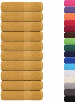 vidaXL Handtücher 10 Stk. Golden 50x100 cm 360 g/m² 100% Baumwolle 136808