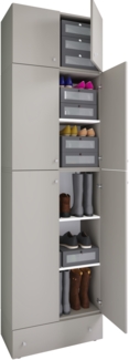 VCM Schuhschrank Lona 917775 Grau H. 240 x B. 70 x T. 39 cm